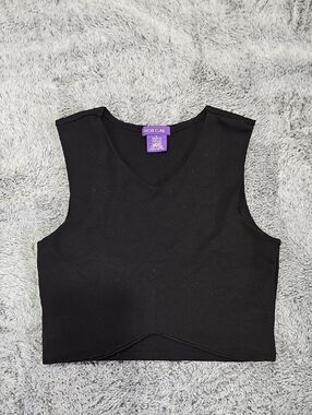 NWOT Black Crop Top Small Sleeveless Fitted Basic Tank Top Minimalist